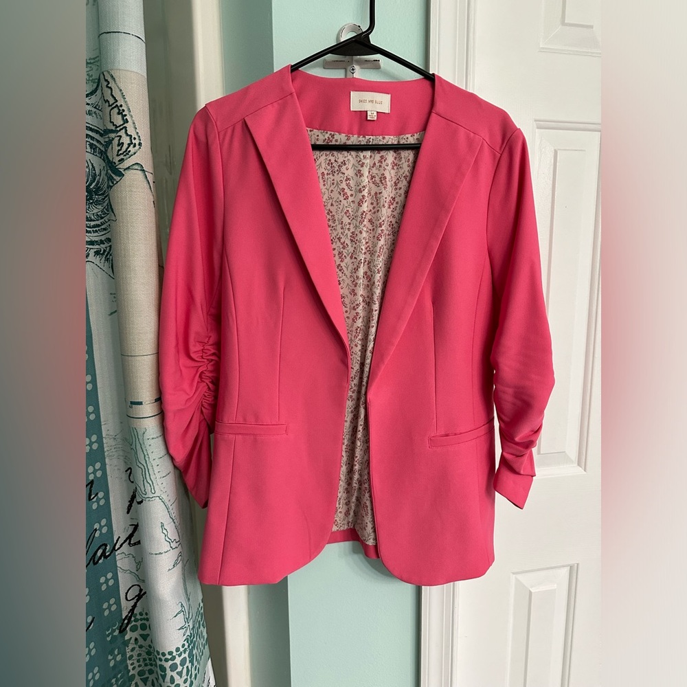 Skies are blue raja blazer jacket-fuchsia hot pink